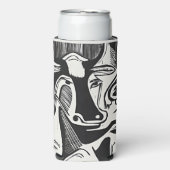 Rafraîchisseur Pour Canette Slim Esprit gras de Kirchner - La grande vache couchée (Seltzer Recto)