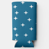 Rafraîchisseur Pour Canette Slim Étoiles blanches en bleu (Verso)
