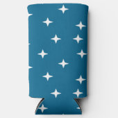 Rafraîchisseur Pour Canette Slim Étoiles blanches en bleu (Recto)