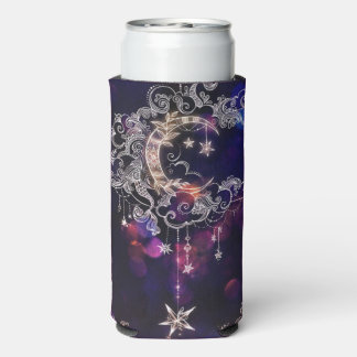 Rafraîchisseur Pour Canette Slim Étoiles Boho & Lune violet grand