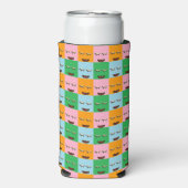 Rafraîchisseur Pour Canette Slim Face de bloc de monstre souriant (Seltzer Recto)