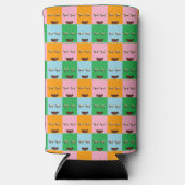 Rafraîchisseur Pour Canette Slim Face de bloc de monstre souriant (Recto)