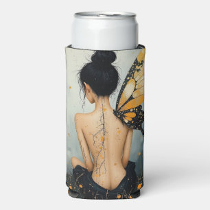 Rafraîchisseur Pour Canette Slim Femme fantaisiste abstraite et papillon