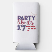 Rafraîchisseur Pour Canette Slim Fête comme en 1776 - American Flag Typography (Verso)