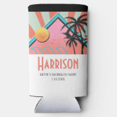 Rafraîchisseur Pour Canette Slim Fête de célibataire sur une plage tropicale chaude (Verso)