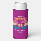 Rafraîchisseur Pour Canette Slim Fête de plage personnalisée de vacances de printem (Seltzer Recto)