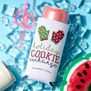 Rafraîchisseur Pour Canette Slim Fête d'échange de biscuits Noël Four Mitts