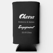 Rafraîchisseur Pour Canette Slim Fête d'engagement moderne noir et blanc (Recto)