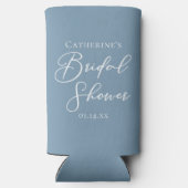 Rafraîchisseur Pour Canette Slim Fête des mariées bleu foncé Script blanc personnal (Verso)