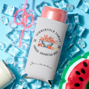 Rafraîchisseur Pour Canette Slim Fête estivale de crustacés bouillis personnalisée