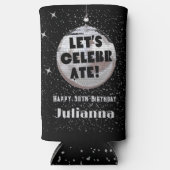 Rafraîchisseur Pour Canette Slim Fêtons l'anniversaire Disco Ball Black (Recto)
