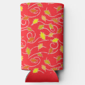 Rafraîchisseur Pour Canette Slim Feuille brun sec rouge motif (Verso)