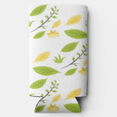 Rafraîchisseur Pour Canette Slim feuilles Brown et verts sur blanc (Verso)