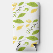 Rafraîchisseur Pour Canette Slim feuilles Brown et verts sur blanc (Recto)