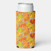 Rafraîchisseur Pour Canette Slim Feuilles orange et jaune rose (Seltzer Recto)