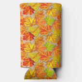 Rafraîchisseur Pour Canette Slim Feuilles orange et jaune rose (Verso)