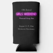 Rafraîchisseur Pour Canette Slim FILLES WEEKEND Neon LED Signal personnalisé (Recto)