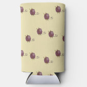 Rafraîchisseur Pour Canette Slim Fils tricot de laine sur brun (Recto)