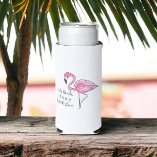 Rafraîchisseur Pour Canette Slim Flamant rose rose Oh Flock C'est mon Anniversaire 