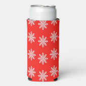 Rafraîchisseur Pour Canette Slim Flammes de neige de Noël en rouge (Seltzer Recto)