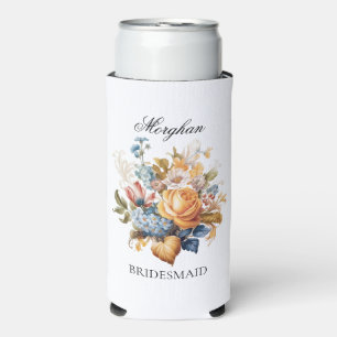 Rafraîchisseur Pour Canette Slim Fleurs Automnales de Vintage Cadeau de Proposition