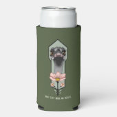 Rafraîchisseur Pour Canette Slim Fleurs d'autruche Art Déco Vert (Seltzer Recto)