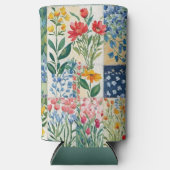 Rafraîchisseur Pour Canette Slim Fleurs de jardin à patchwork fleuris joliment mode (Recto)