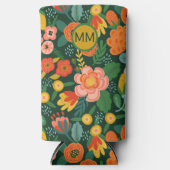 Rafraîchisseur Pour Canette Slim Fleurs monogrammes personnalisées (Recto)