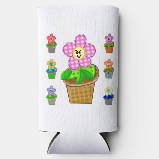 Rafraîchisseur Pour Canette Slim Fleurs Posés Posés Rosy Cute Seltzer Pouvant refro (Recto)