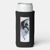 Rafraîchisseur Pour Canette Slim Fleurs rouges bleues Dragon noir (Seltzer Recto)