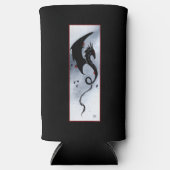 Rafraîchisseur Pour Canette Slim Fleurs rouges bleues Dragon noir (Recto)