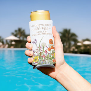 Rafraîchisseur Pour Canette Slim Fleurs Sauvages Colorées Floral Campagnard Adieu M