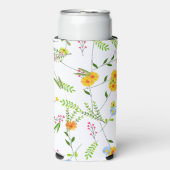 Rafraîchisseur Pour Canette Slim Fleurs sauvages de printemps et d'été (Seltzer Recto)