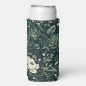 Rafraîchisseur Pour Canette Slim Floral vert émeraude foncé (Seltzer Recto)