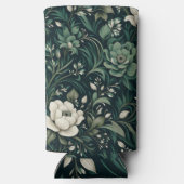 Rafraîchisseur Pour Canette Slim Floral vert émeraude foncé (Verso)