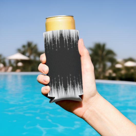 Rafraîchisseur Pour Canette Slim Flux De Ligne Cerclée Noir Et Blanc (Piscine in situ)