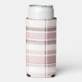 Rafraîchisseur Pour Canette Slim Frappes Plaid Chic Rose Crème Blanche (Seltzer Recto)