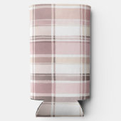 Rafraîchisseur Pour Canette Slim Frappes Plaid Chic Rose Crème Blanche (Verso)