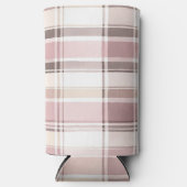 Rafraîchisseur Pour Canette Slim Frappes Plaid Chic Rose Crème Blanche (Recto)