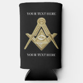 Rafraîchisseur Pour Canette Slim Freemason Carré et boussole maçonnerie maçonnique (Recto)