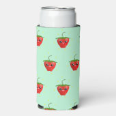 Rafraîchisseur Pour Canette Slim Fruit rouge kawaii bleu (Seltzer Recto)