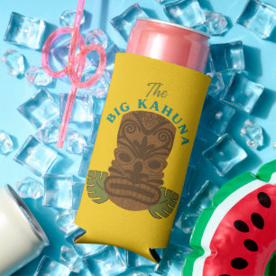 Rafraîchisseur Pour Canette Slim Funny Big Kahuna Tiki Fête des pères Masque