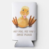 Rafraîchisseur Pour Canette Slim Funny Can Cooler Happy Duck - Texte personnalisé (Verso)
