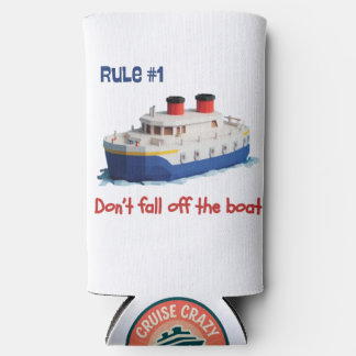 Rafraîchisseur Pour Canette Slim Funny Can Cooler - Rule #1 Don’t Fall Off the Boat