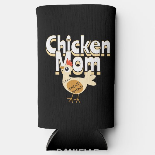 Rafraîchisseur Pour Canette Slim Funny Chicken Maman personnalisée (Recto)