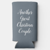 Rafraîchisseur Pour Canette Slim Funny Dusty Mariage bleu et blanc (Verso)