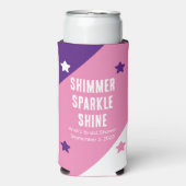 Rafraîchisseur Pour Canette Slim Funny "Shimmer Sparkle Shine" Mariage Faveurs (Seltzer Recto)