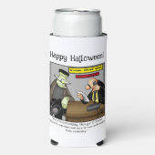 Rafraîchisseur Pour Canette Slim FunnyHalloween Humour peut refroidir cadeau (Seltzer Recto)