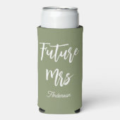 Rafraîchisseur Pour Canette Slim Future Mme Sage Vert Blanc Mariée  (Seltzer Recto)