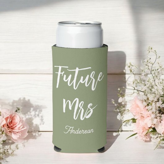 Rafraîchisseur Pour Canette Slim Future Mme Sage Vert Blanc Mariée 